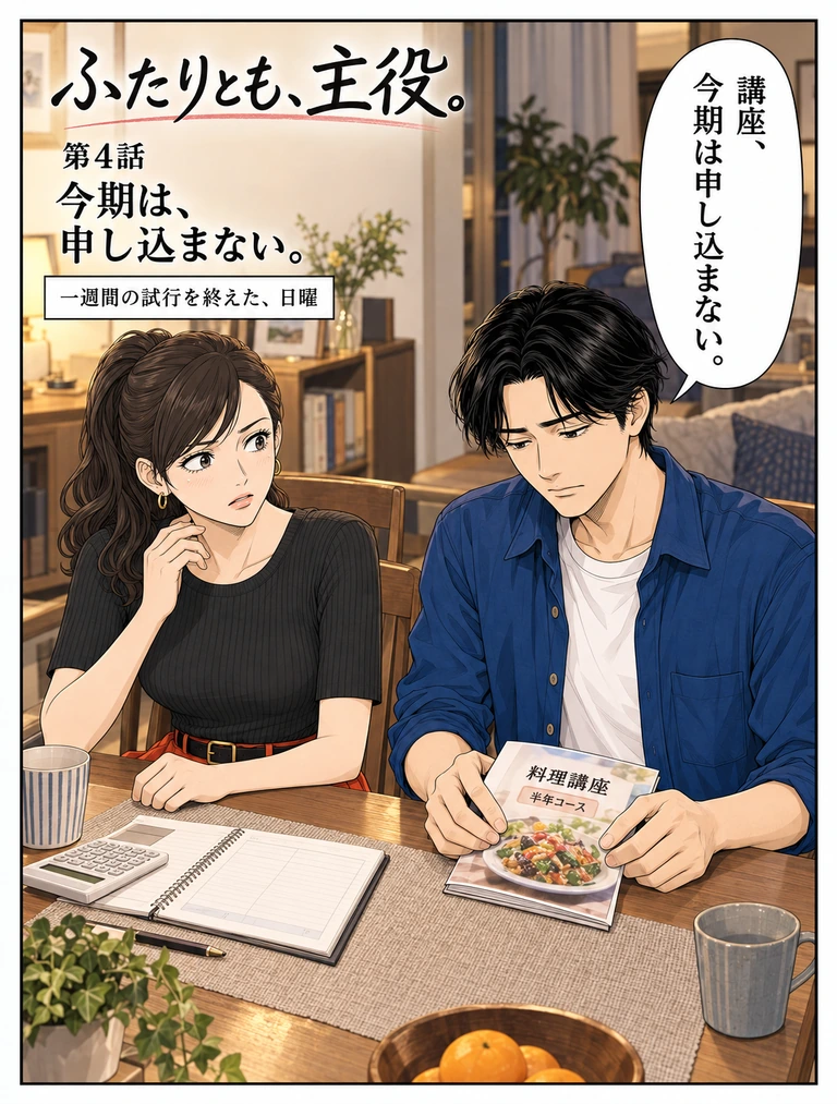 今期は、申し込まない。の一場面。